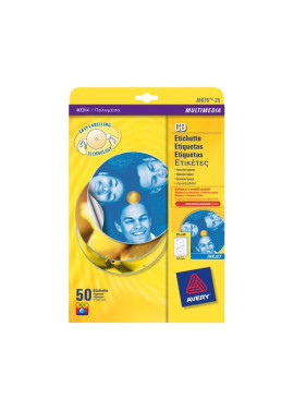Etichette Adesive Rotonde CD Avery - Ø117 mm - L6043-25 (Bianco Conf. 25)