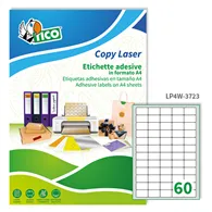 Etichette Adesive Copy Laser Premium Tico con Angoli Arrotondati - Laser Inkjet - 37,5x23,5 mm - LP4W-3723 (Bianco Conf. 100)
