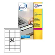 Etichette Adesive in Poliestere Non Rimovibili Avery - Laser - 63,5x33,9 mm - L6146-20 (Bianco Conf. 20)