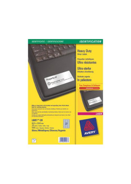 Etichette Adesive in Poliestere Non Rimovibili Avery - Laser - 63,5x33,9 mm - L6146-20 (Bianco Conf. 20)