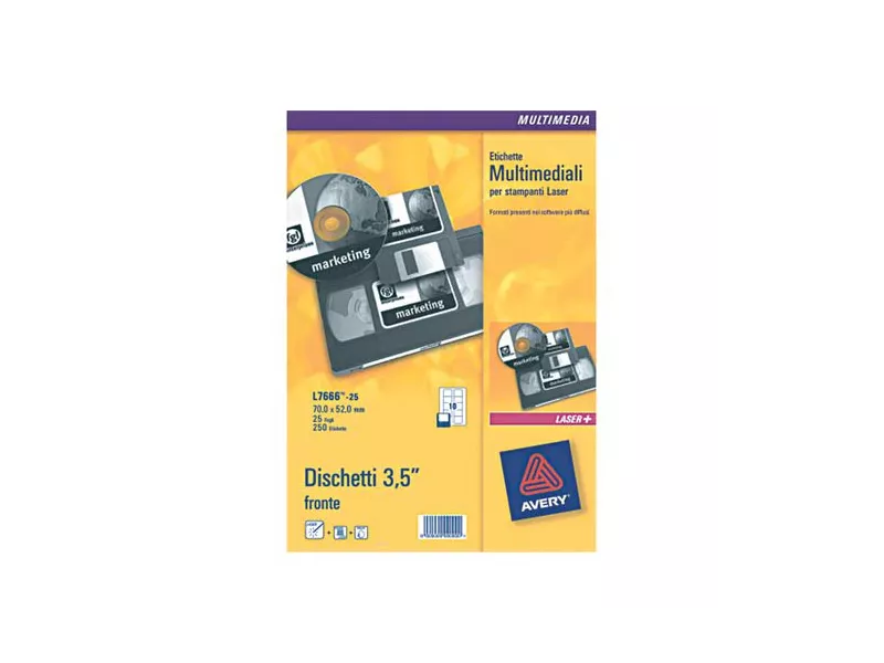 Etichette Adesive per Supporti Multimediali Avery - 46x11,1 mm - L7656-25 (Bianco Conf. 25) Etichette Adesive per Supporti Multimediali Avery - 46x11,1 mm - L7656-25 (Bianco Conf. 25)
