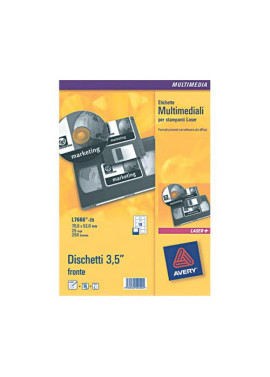 Etichette Adesive per Supporti Multimediali Avery - 46x11,1 mm - L7656-25 (Bianco Conf. 25)
