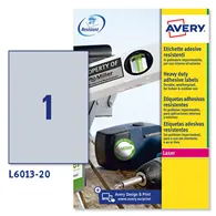 Etichette Adesive in Poliestere Avery - Laser - 210x297 mm - L6013-20 (Argento Conf. 20)