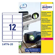 Etichette Adesive in Poliestere Avery - 99,1x42,3 mm - L4776-20 (Bianco Conf. 20)