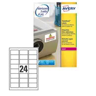 Etichette Adesive in Poliestere Super Aderenti Avery - 63,5x33,9 mm - L6141-20 (Bianco Conf. 20)