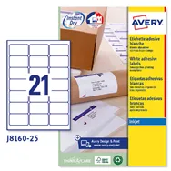 Etichette Adesive QuickDry Avery - A4 - 63,5x38,1 mm - J8160-25 (Bianco Conf. 25)