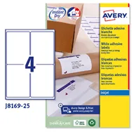 Etichette Adesive QuickDry Avery - A4 - 99,1x139 mm - J8169-25 (Bianco Conf. 25)