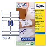 Etichette Adesive QuickDry Avery - A4 - 99,1x33,9 mm - J8162-25 (Bianco Conf. 25)