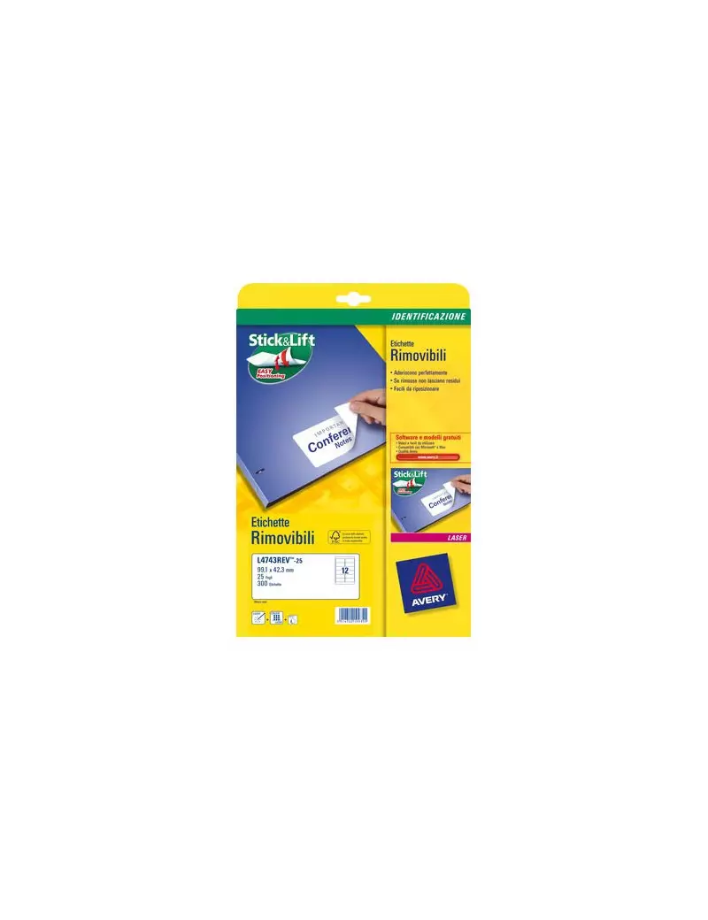 Etichette Rimovibili Avery - 25,4x10 mm (Bianco Conf. 25) Etichette Rimovibili Avery - 25,4x10 mm (Bianco Conf. 25)