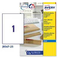 Etichette Adesive QuickPeel Avery - A4 - 210x297 mm - J8567-25 (Trasparente Conf. 25)