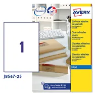 Etichette Adesive QuickPeel Avery - A4 - 210x297 mm - J8567-25 (Trasparente Conf. 25)