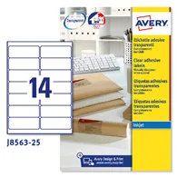 Etichette Adesive QuickPeel Avery - A4 - 99,1x38,1 mm - J8563-25 (Trasparente Conf. 25)