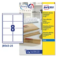 Etichette Adesive QuickPeel Avery - 99,1x67,7 mm - J8565-25 (Trasparente Conf. 25)