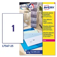 Etichette Adesive QuickPeel Avery - A4 - 210x297 mm - L7567-25 (Trasparente Conf. 25)