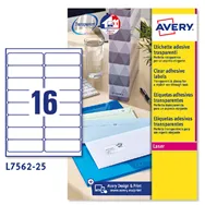 Etichette Adesive QuickPeel Avery - A4 - 99,1x33,9 mm - L7562-25 (Trasparente Conf. 25)