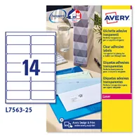 Etichette Adesive QuickPEEL Avery - A4 - 99,1x38,1 mm - L7563-25 (Trasparente Conf. 25)
