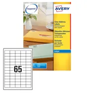 Etichette Adesive Avery - A4 - 38,1x21,2 mm - J8651-25 (Bianco Conf. 25)