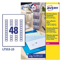 Etichette Adesive Avery - A4 - 22x12,7 mm - L7553-25 (Trasparente Conf. 25)