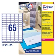 Etichette Adesive Avery - A4 - 38,1x21,2 mm - L7551-25 (Trasparente Conf. 25)