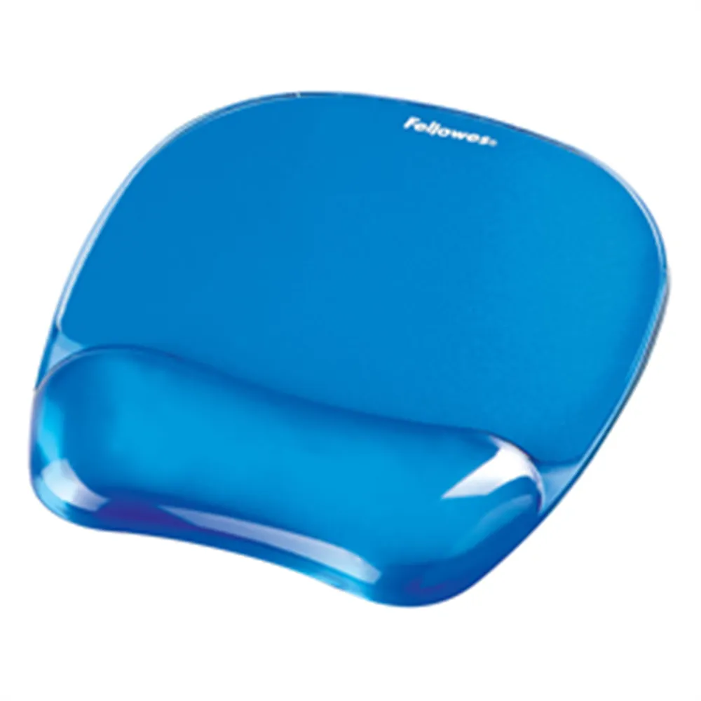 Mouse Pad con Supporto Poggiapolsi Crystal Gel Fellowes - 23,5x23x1,5 cm - 9114120 (Azzurro)