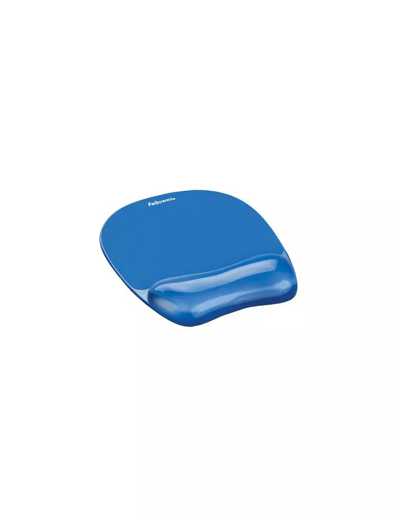 Mouse Pad con Supporto Poggiapolsi Crystal Gel Fellowes - 23,5x23x1,5 cm - 9114120 (Azzurro)