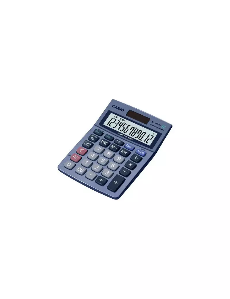 Calcolatrice da Tavolo Casio MS-120TER (Azzurro Metallizzato) Calcolatrice da Tavolo Casio MS-120TER (Azzurro Metallizzato)