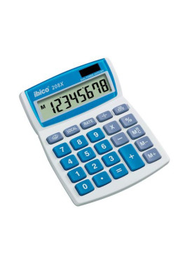 Calcolatrice da Tavolo IBICO 208X (Bianco e Blu)