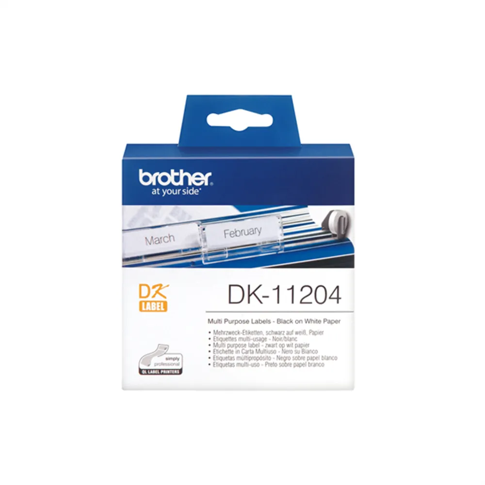 Etichette Adesive in Carta Serie DK Brother - 17x54 mm - DK-11204 (Nero)