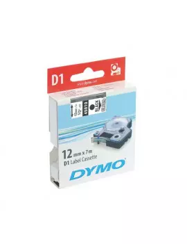 Nastro Originale Dymo S0720610 - 45021 - 12 mm x 7 m (Bianco su Nero)