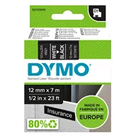 Nastro Originale Dymo S0720610 - 45021 - 12 mm x 7 m (Bianco su Nero)