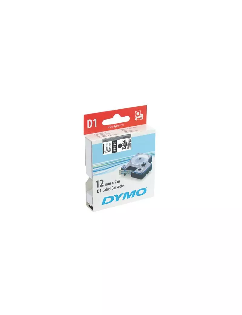 Nastro Originale Dymo S0720610 - 45021 - 12 mm x 7 m (Bianco su Nero)