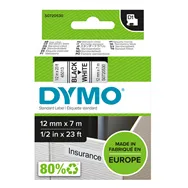 Nastro Originale Dymo S0720530 - 45013 - 12 mm x 7 m (Nero su Bianco)