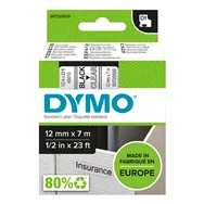 Nastro Originale Dymo S0720500 - 45010 - 12 mm x 7 m (Nero su Trasparente)