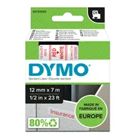 Nastro Originale Dymo S0720550 - 45015 - 12 mm x 7 m (Rosso su Bianco)