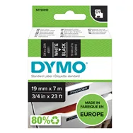 Nastro Originale Dymo S0720910 - 45811 - 19 mm x 7 m (Bianco su Nero)