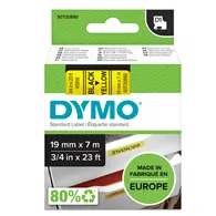 Nastro Originale Dymo S0720880 - 45808 - 19 mm x 7 m (Nero su Giallo)