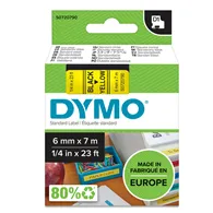 Nastro Originale Dymo S0720790 - 43618 - 6 mm x 7 m (Nero su Giallo)
