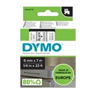 Nastro Originale Dymo S0720770 - 43610 - 6 mm x 7 m (Nero su Trasparente)