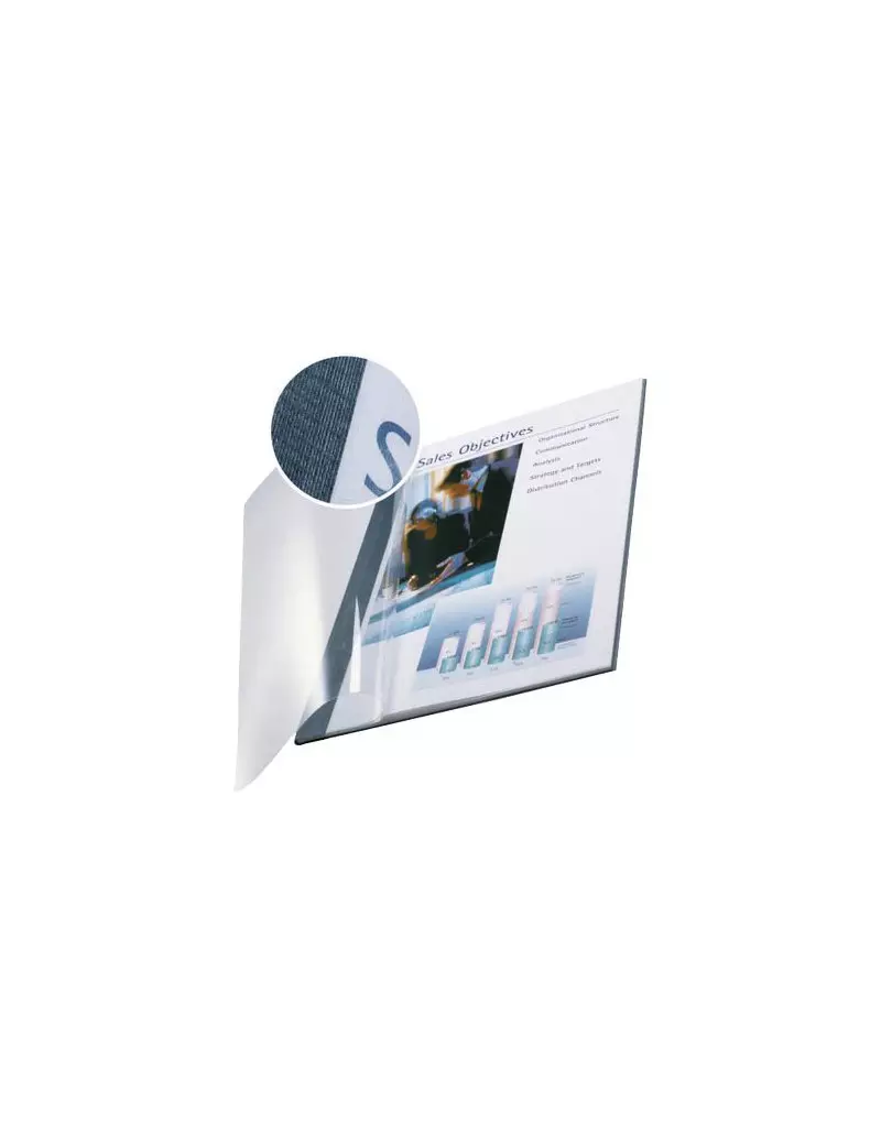 Copertine Flessibili con Fronte Trasparente Esselte - 10-35 Fogli - 73980035 (Blu Marina Conf. 10)