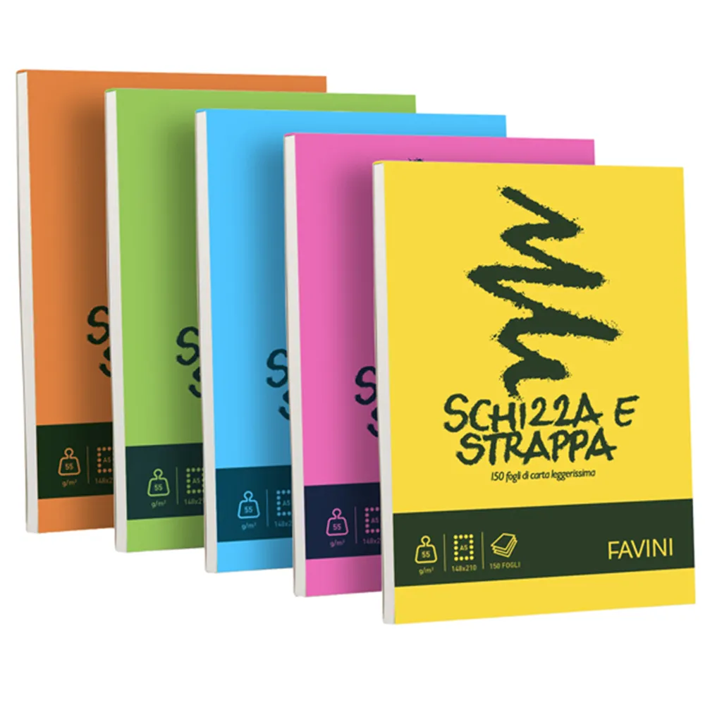 Blocco Schizza e Strappa Favini - A5 - 14,8x21 cm - A200705 (Conf. 5)