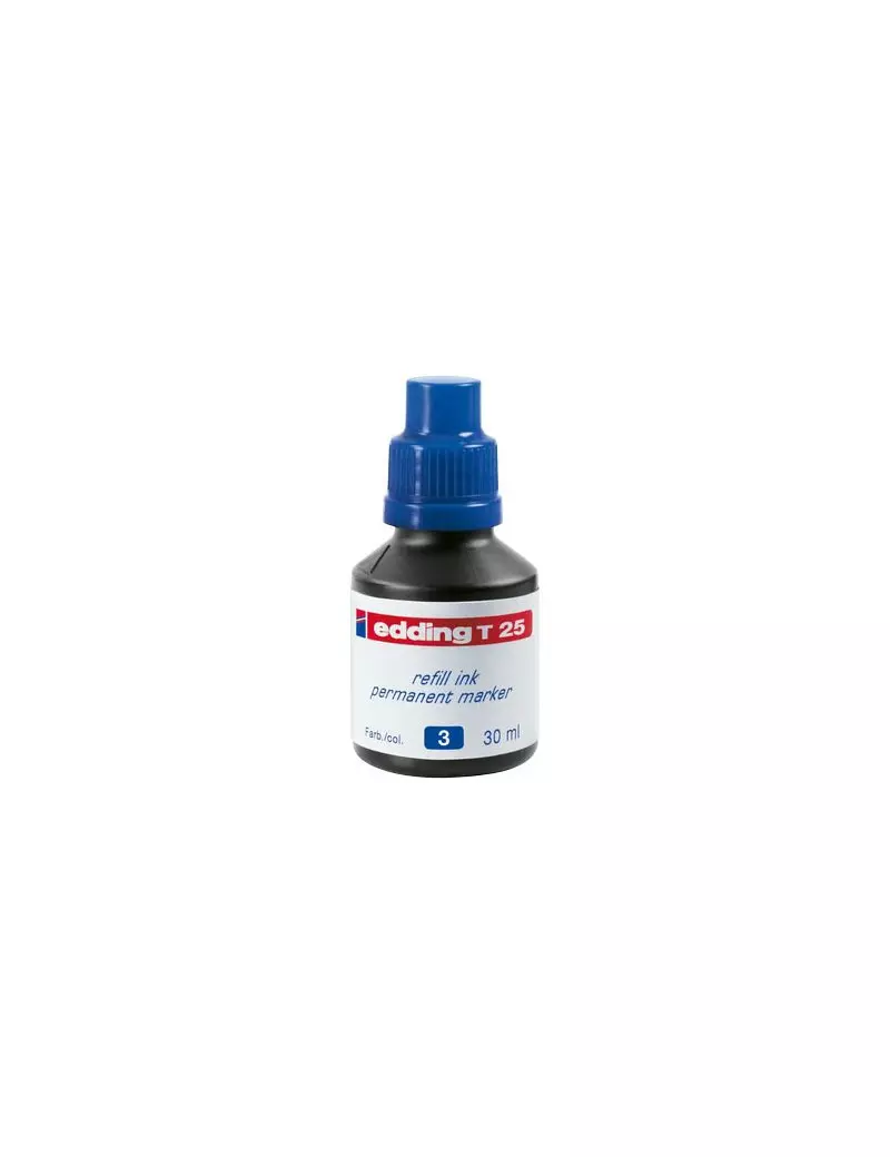 Inchiostro Permanente per Marcatori T25 Edding - 30 ml - E-T25 003 (Blu) Inchiostro Permanente per Marcatori T25 Edding - 30 ml - E-T25 003 (Blu)