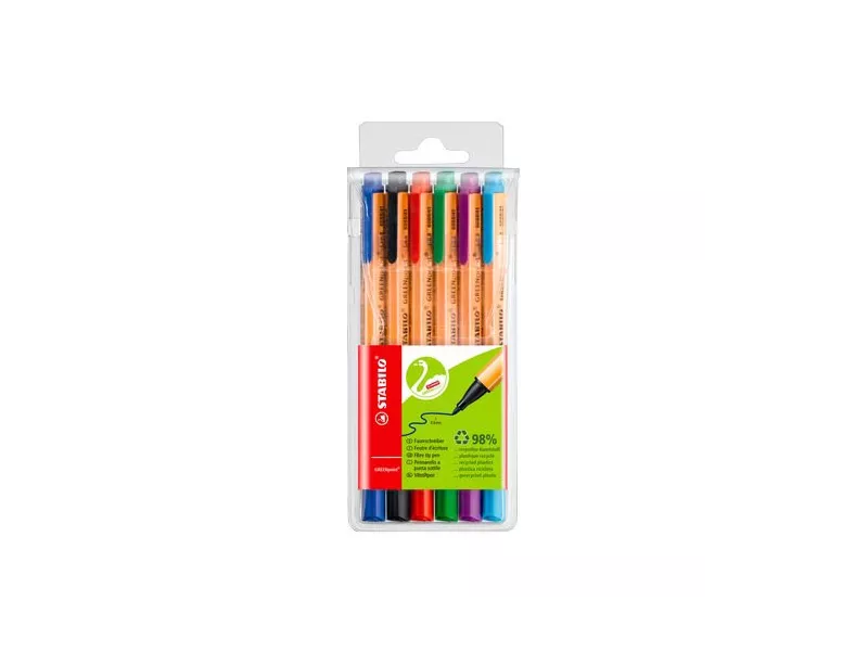 Penna GREENpoint Stabilo - 0,8 mm - 6088/6 (Assortiti Conf. 6)