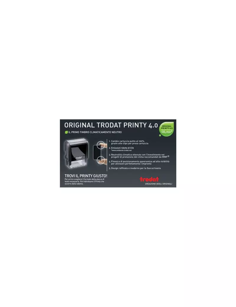 Timbro Autoinchiostrante Printy 4911 P 4.0 Trodat - 38x14 mm - 4 Righe Timbro Autoinchiostrante Printy 4911 P 4.0 Trodat - 38x14 mm - 4 Righe