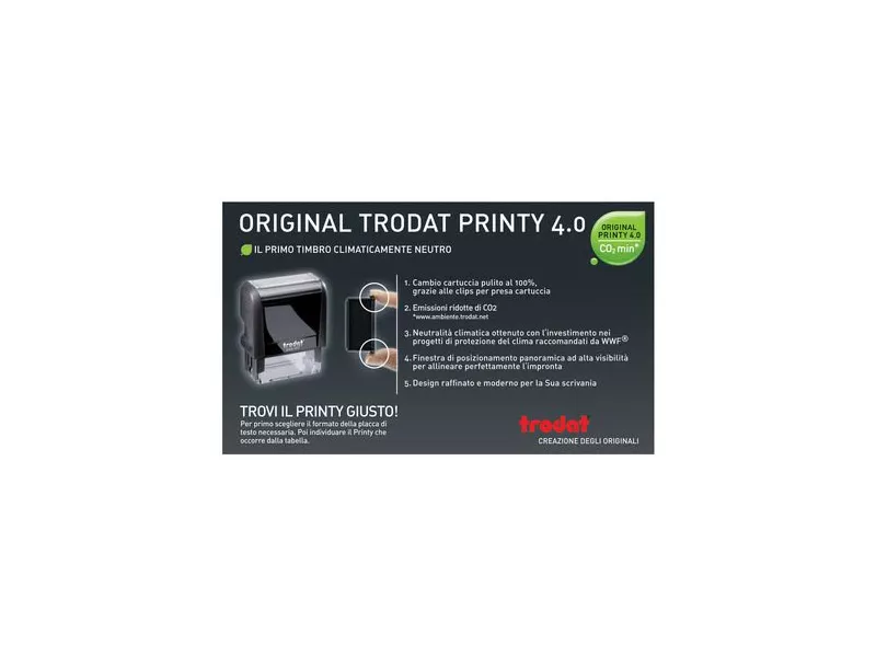 Timbro Autoinchiostrante Printy 4912 P 4.0 Trodat - 47x18 mm - 5 Righe Timbro Autoinchiostrante Printy 4912 P 4.0 Trodat - 47x18 mm - 5 Righe