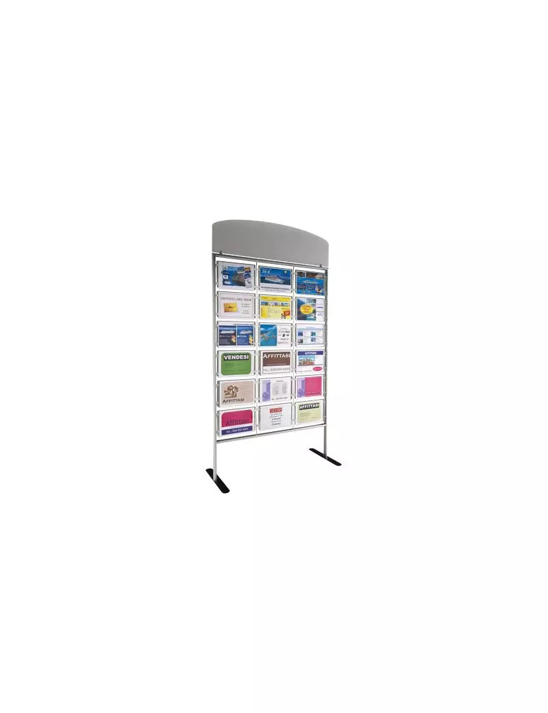 Portaavvisi da Terra Menpa Tecnostyl - Orizzontale - 18 Scomparti - 110x46x180 cm - 652333 Portaavvisi da Terra Menpa Tecnostyl - Orizzontale - 18 Scomparti - 110x46x180 cm - 652333