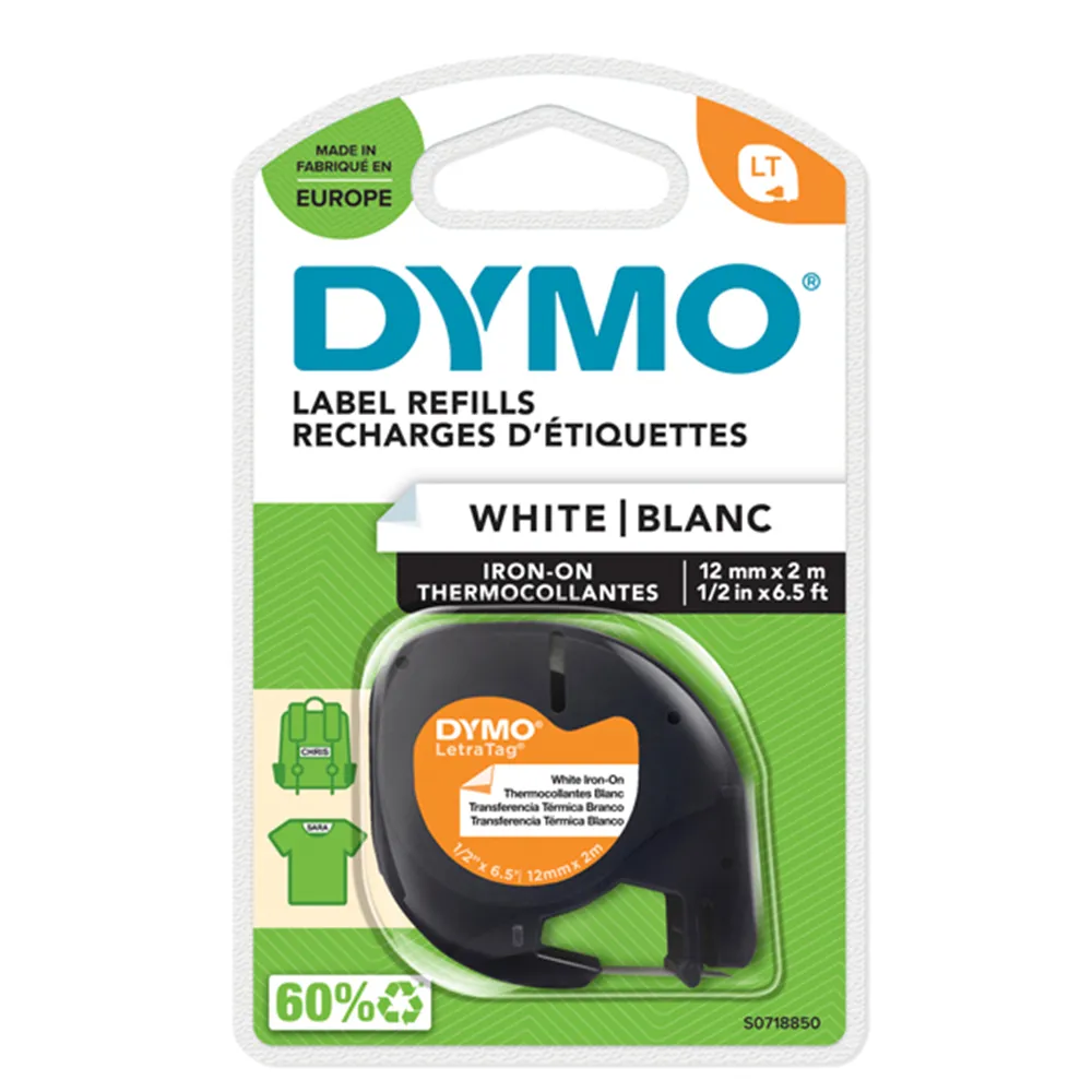 Nastro Originale Dymo S0718850 - 18769 - 12 mm x 2 m - Decalcomanie (Bianco)