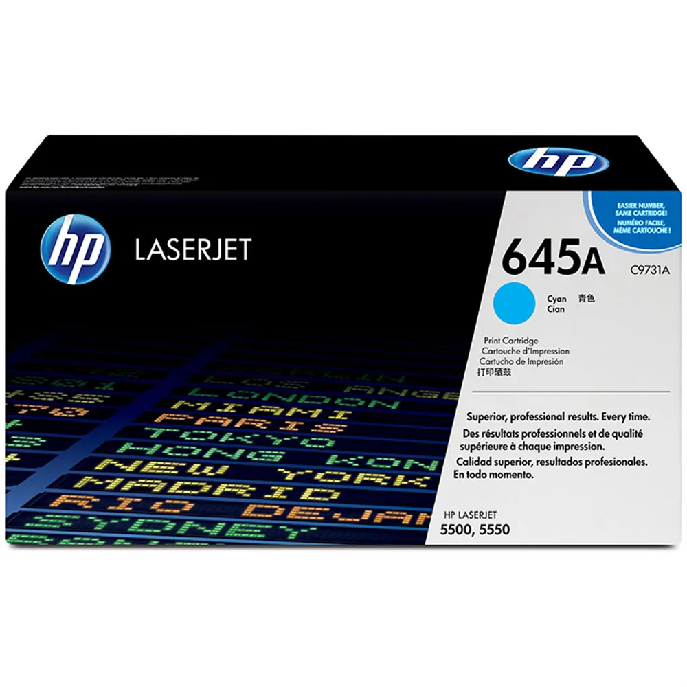 Toner Originale HP C9731A 645A (Ciano 12000 pagine)