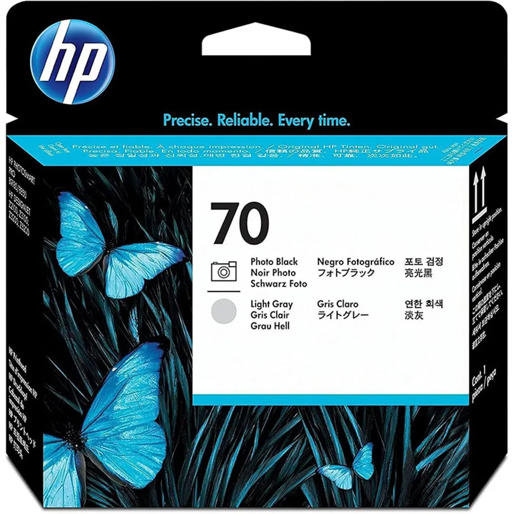 Testina Originale HP C9407A 70 (Nero Foto e Grigio Chiaro)
