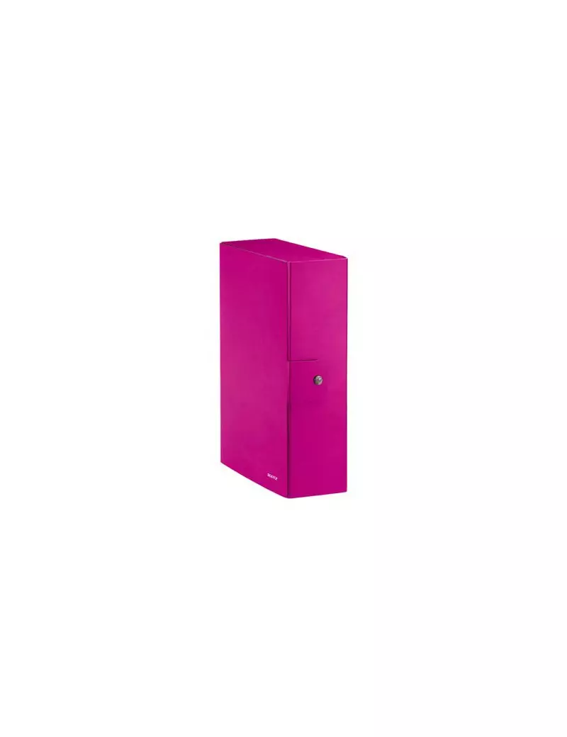 Cartella a Scatola con Bottone WoW Leitz - Dorso 10 - 25x35 cm - 39680023 (Fucsia Metallizzato Conf. 5)