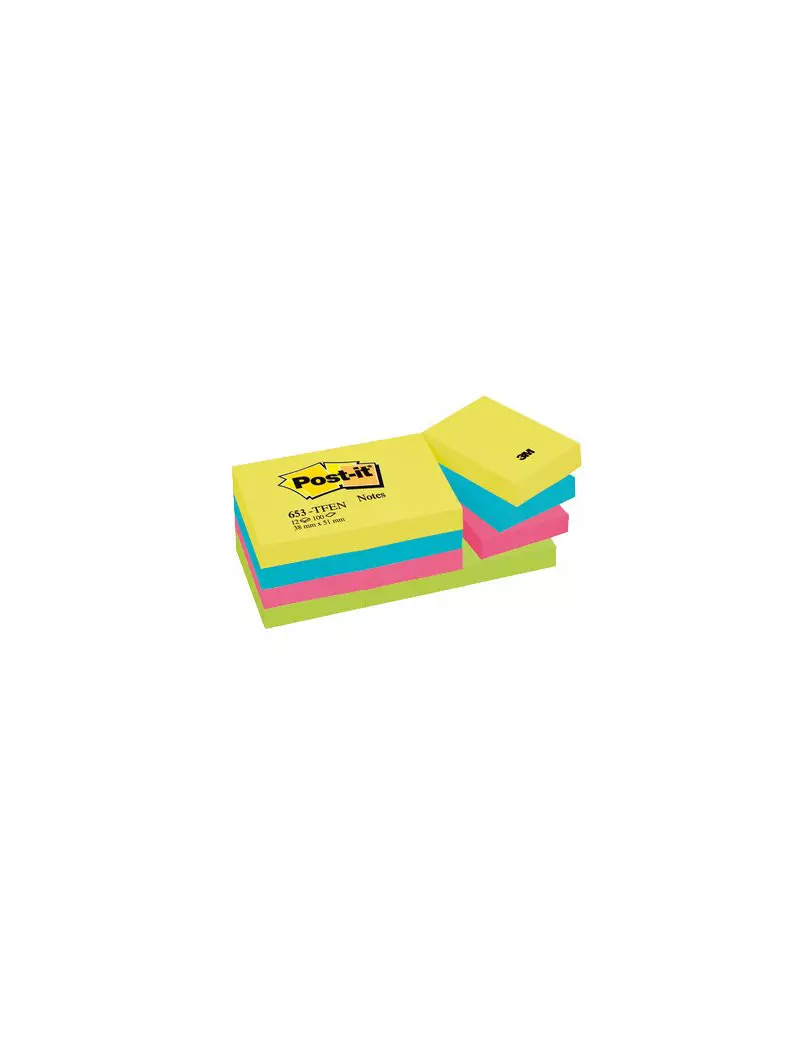 Post-it Note Energy 653-TFEN 3M - 38x51 mm - 67565 (Neon Arcobaleno Conf. 12)